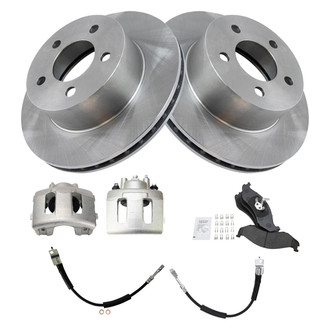 TRQ® - Disc Brake Kit with Semi-Metallic Pads, Calipers and Hoses