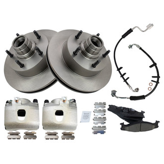 TRQ® - Front Disc Brake Kit with Ceramic Pads, Calipers and Hoses
