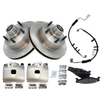 TRQ® - Front Disc Brake Kit with Ceramic Pads, Calipers and Hoses