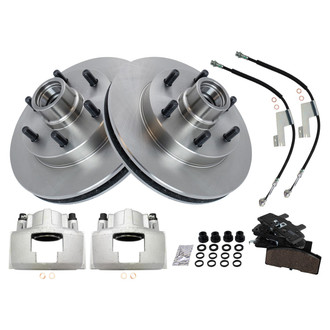 TRQ® - Front Disc Brake Kit with Ceramic Pads, Calipers and Hoses