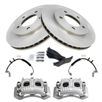 TRQ® - Front Disc Brake Kit with Ceramic Pads, Calipers and Hoses