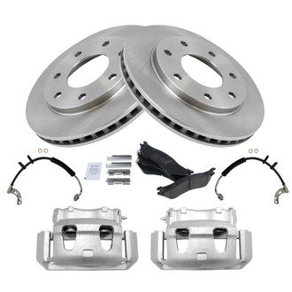 TRQ® - Front Disc Brake Kit with Ceramic Pads, Calipers and Hoses