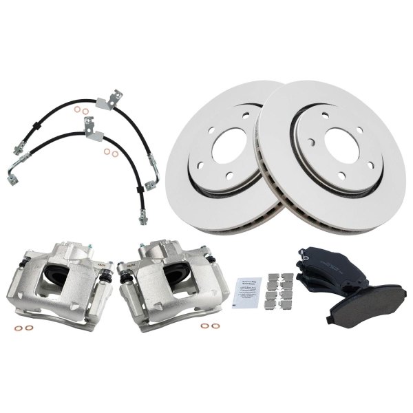 TRQ® - Front Disc Brake Kit with Ceramic Pads, Calipers and Hoses