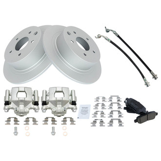 TRQ® - Rear Disc Brake Kit with Ceramic Pads, Calipers and Hoses