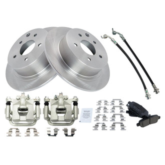 TRQ® - Disc Brake Kit with Semi-Metallic Pads, Calipers and Hoses