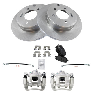 TRQ® - Rear Disc Brake Kit with Ceramic Pads, Calipers and Hoses