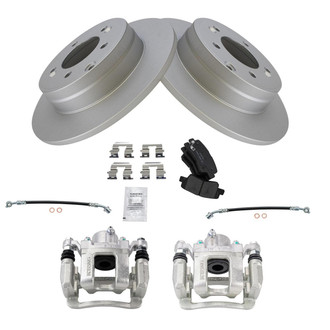 TRQ® - Rear Disc Brake Kit with Ceramic Pads, Calipers and Hoses