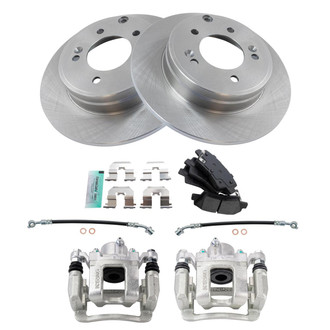 TRQ® - Rear Disc Brake Kit with Semi-Metallic Pads, Calipers and Hoses