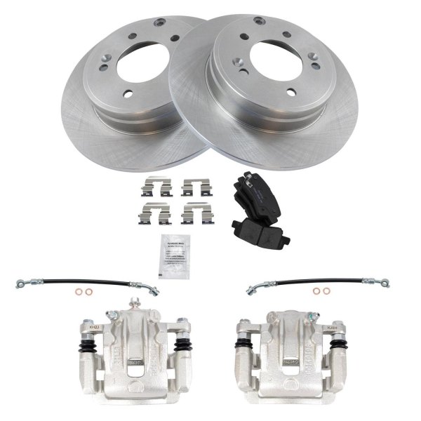 TRQ® - Rear Disc Brake Kit with Ceramic Pads, Calipers and Hoses