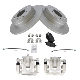 TRQ® - Rear Disc Brake Kit with Ceramic Pads, Calipers and Hoses