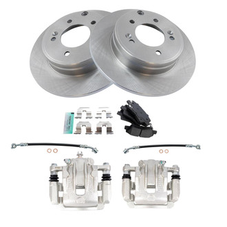TRQ® - Rear Disc Brake Kit with Semi-Metallic Pads, Calipers and Hoses
