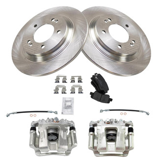 TRQ® - Rear Disc Brake Kit with Ceramic Pads, Calipers and Hoses