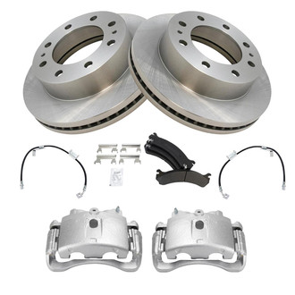 TRQ® - Disc Brake Kit with Semi-Metallic Pads, Calipers and Hoses