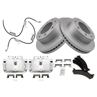 TRQ® - Front Disc Brake Kit with Ceramic Pads, Calipers and Hoses