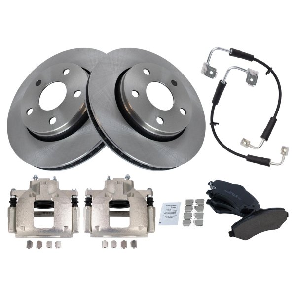 TRQ® - Front Disc Brake Kit with Ceramic Pads, Calipers and Hoses