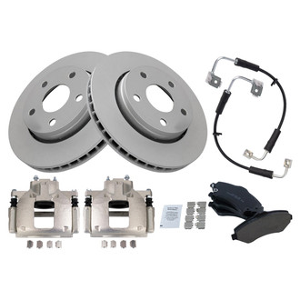 TRQ® - Disc Brake Kit with Ceramic Pads, Calipers and Hoses