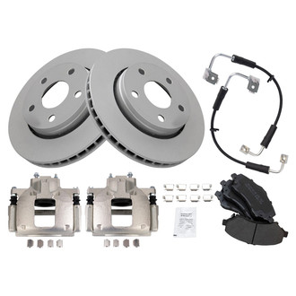TRQ® - Disc Brake Kit with Semi-Metallic Pads, Calipers and Hoses