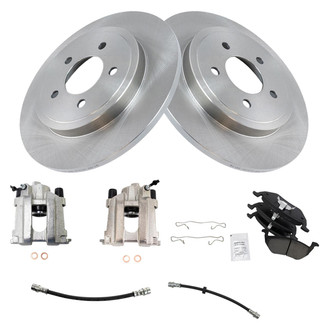 TRQ® - Rear Disc Brake Kit with Ceramic Pads, Calipers and Hoses