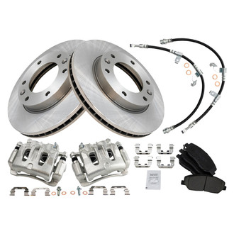 TRQ® - Front Disc Brake Kit with Ceramic Pads, Calipers and Hoses