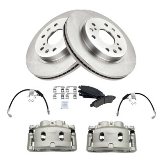 TRQ® - Disc Brake Kit with Ceramic Pads, Calipers and Hoses