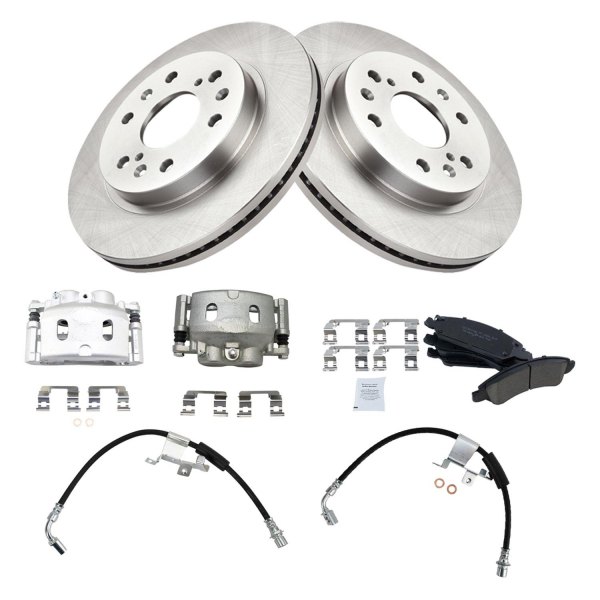 TRQ® - Front Disc Brake Kit with Ceramic Pads, Calipers and Hoses