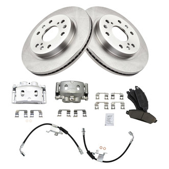 TRQ® - Front Disc Brake Kit with Ceramic Pads, Calipers and Hoses