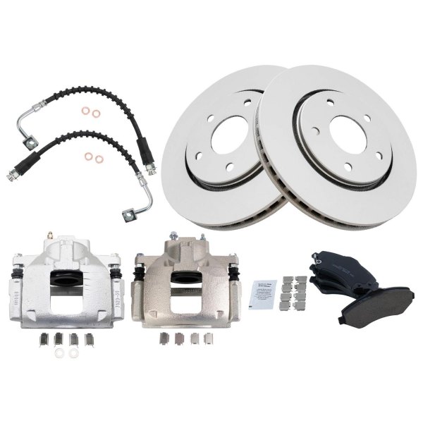 TRQ® - Front Disc Brake Kit with Ceramic Pads, Calipers and Hoses