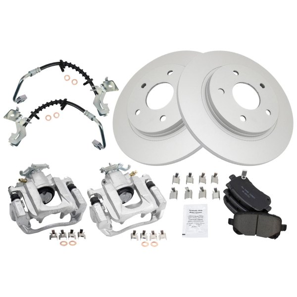 TRQ® - Rear Disc Brake Kit with Ceramic Pads, Calipers and Hoses