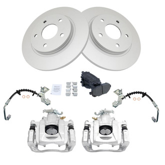 TRQ® - Rear Disc Brake Kit with Semi-Metallic Pads, Calipers and Hoses