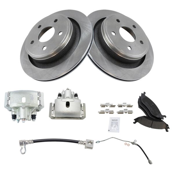 TRQ® - Rear Disc Brake Kit with Ceramic Pads, Calipers and Hoses