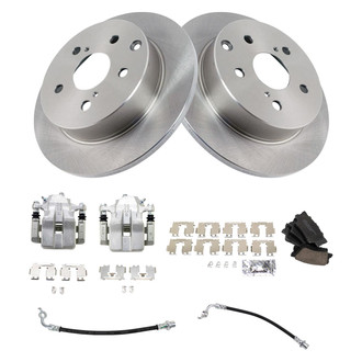 TRQ® - Rear Disc Brake Kit with Ceramic Pads, Calipers and Hoses