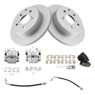 TRQ® - Rear Disc Brake Kit with Ceramic Pads, Calipers and Hoses