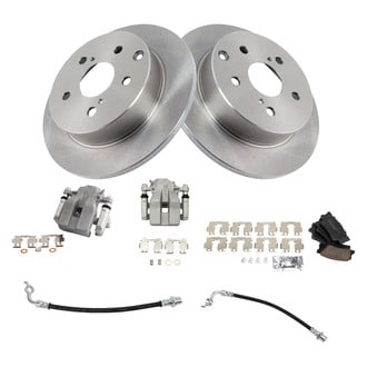 TRQ® - Rear Disc Brake Kit with Ceramic Pads, Calipers and Hoses