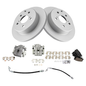 TRQ® - Rear Disc Brake Kit with Ceramic Pads, Calipers and Hoses