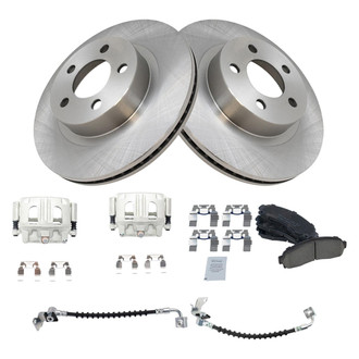 TRQ® - Front Disc Brake Kit with Ceramic Pads, Calipers and Hoses