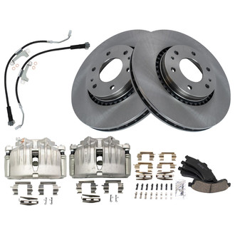 TRQ® - Disc Brake Kit with Ceramic Pads, Calipers and Hoses
