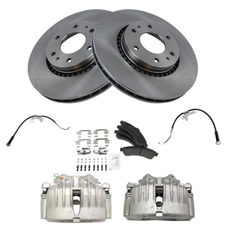 TRQ® - Disc Brake Kit with Semi-Metallic Pads, Calipers and Hoses