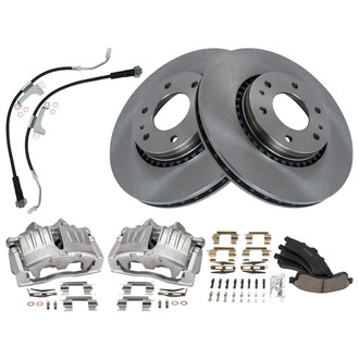 TRQ® - Front Disc Brake Kit with Ceramic Pads, Calipers and Hoses