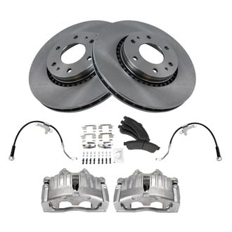 TRQ® - Front Disc Brake Kit with Semi-Metallic Pads, Calipers and Hoses