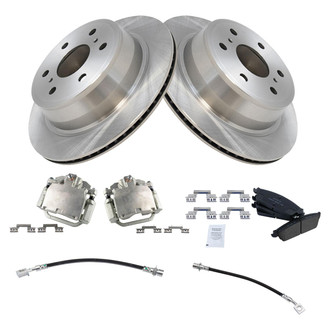 TRQ® - Rear Disc Brake Kit with Ceramic Pads, Calipers and Hoses