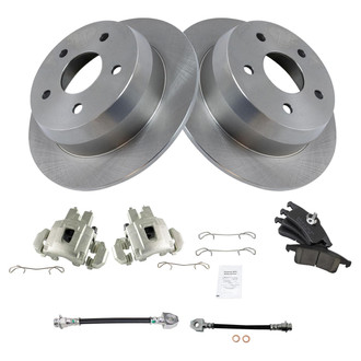 TRQ® - Rear Disc Brake Kit with Ceramic Pads, Calipers and Hoses