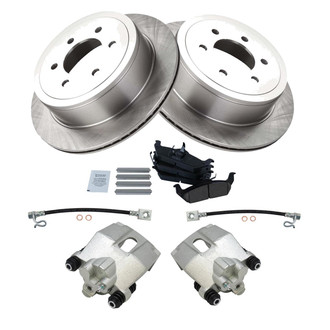 TRQ® - Rear Disc Brake Kit with Ceramic Pads, Calipers and Hoses