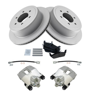 TRQ® - Rear Disc Brake Kit with Ceramic Pads, Calipers and Hoses