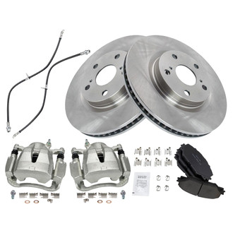 TRQ® - Disc Brake Kit with Ceramic Pads, Calipers and Hoses