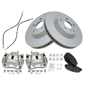 TRQ® - Front Disc Brake Kit with Ceramic Pads, Calipers and Hoses