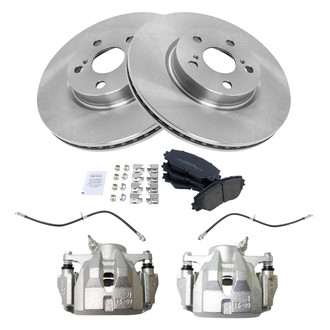 TRQ® - Disc Brake Kit with Semi-Metallic Pads, Calipers and Hoses