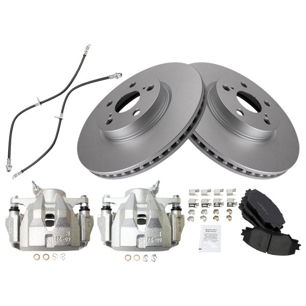 TRQ® - Front Disc Brake Kit with Ceramic Pads, Calipers and Hoses