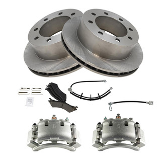 TRQ® - Rear Disc Brake Kit with Ceramic Pads, Calipers and Hoses