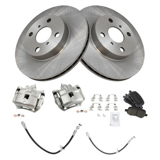 TRQ® - Front Disc Brake Kit with Ceramic Pads, Calipers and Hoses