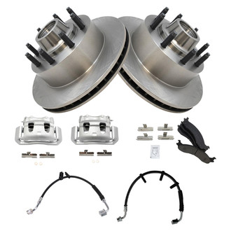 TRQ® - Disc Brake Kit with Semi-Metallic Pads, Calipers and Hoses